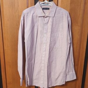 Tommy Hilfiger Men's Red and White Striped Shirt